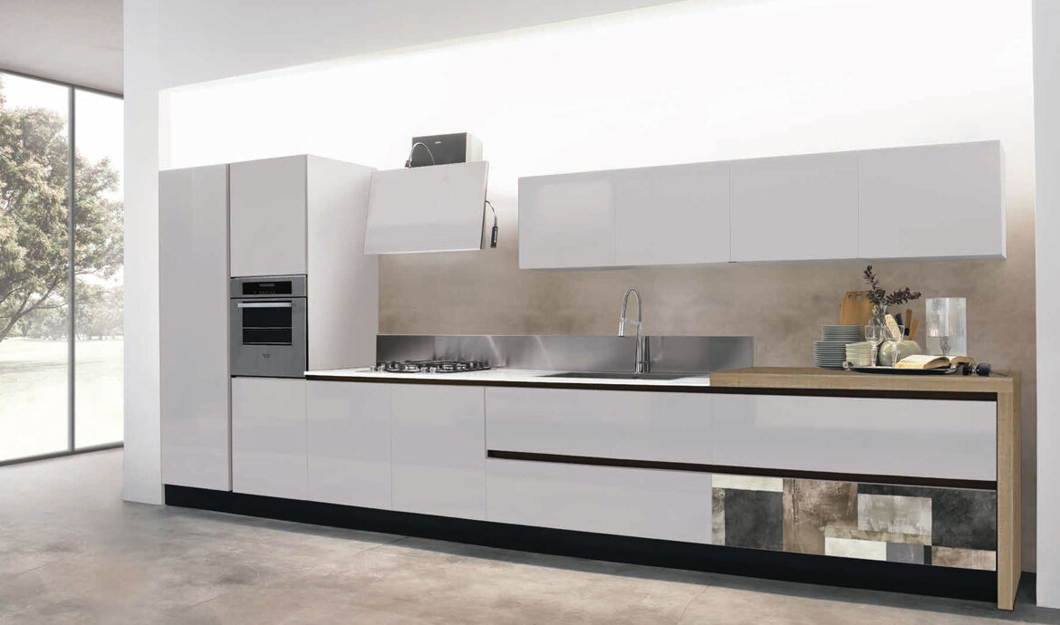 Puoi personalizare la tua cucina con una vastissimo campionario di finiture e rivestimenti