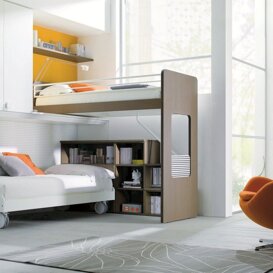 Composizione A4 Armadio ponte, modulo giorno, libreria, sofà-letto, letto-soppalco, pratico! Varie finiture e colori
