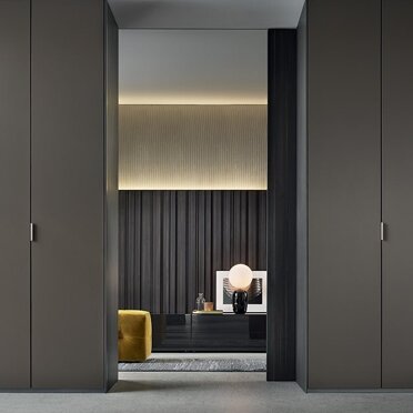 Sistema PL4 Sistema armadio ampia componibilità Finitura rovere cenere