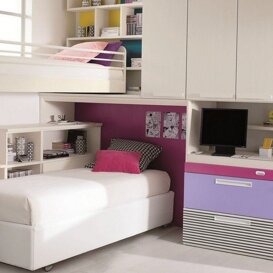 Composizione B1 Armadio Ponte combinato ante, workstation convertibile , cassettiera, libreria, vari colori