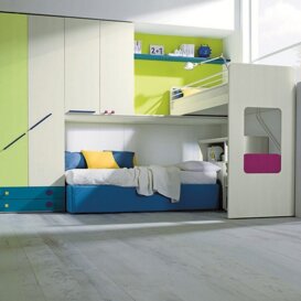 Soluzione A3 Armadio Ponte con modulo giorno e sistema soppalco, massima praticità e versatilità d'uso