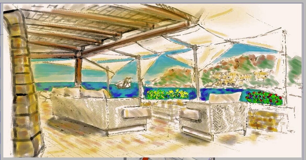 Interior design: studio compositivo e inspirational concept con tecnica manuale Interior design: studio compositivo e inspirational concept con tecnica manuale