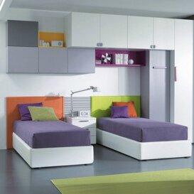 Composizione C1 Composizione dei moduli ponte, abbinata alla classica configurazione dei 2 letti affiancati