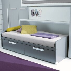 Composizione C5 letto-sofà estraibile con contenitore a cassetti