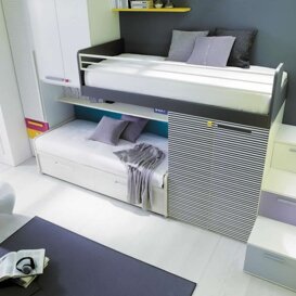 Composizione T14 Finiture: bianco, grigio chiaro, grigio scuro, lilla, ciclamino, girasole, petrolio, texture riga