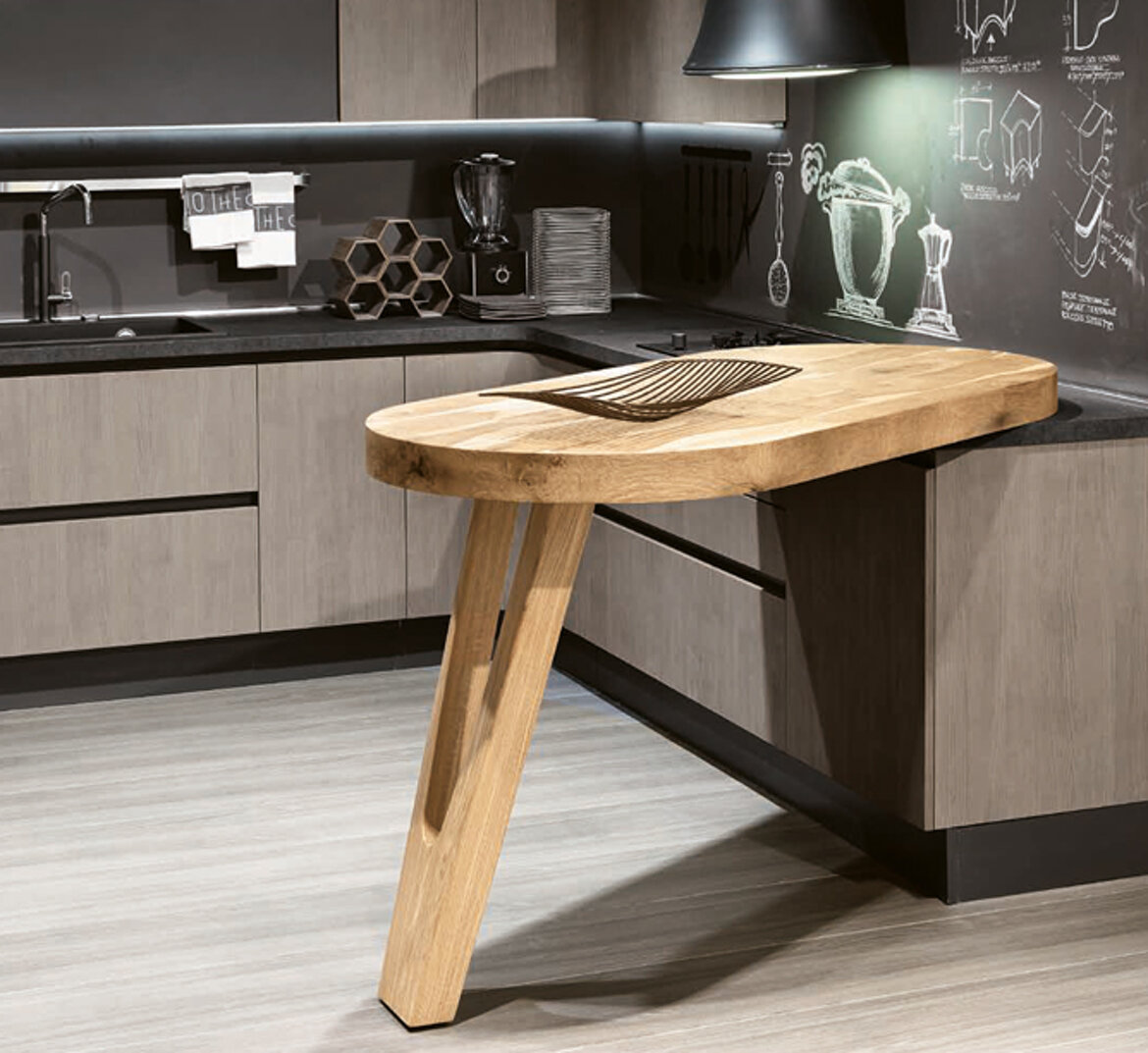 combinazione di elementi funzionali dal design moderno ed inserti dal gusto tradizionale