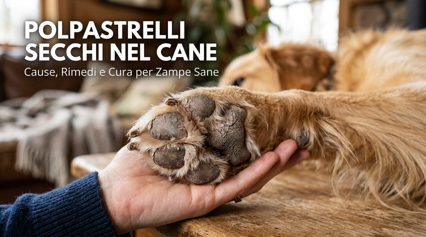 Polpastrelli secchi e screpolati nel cane durante visita dermatologica veterinaria a domicilio a Milano