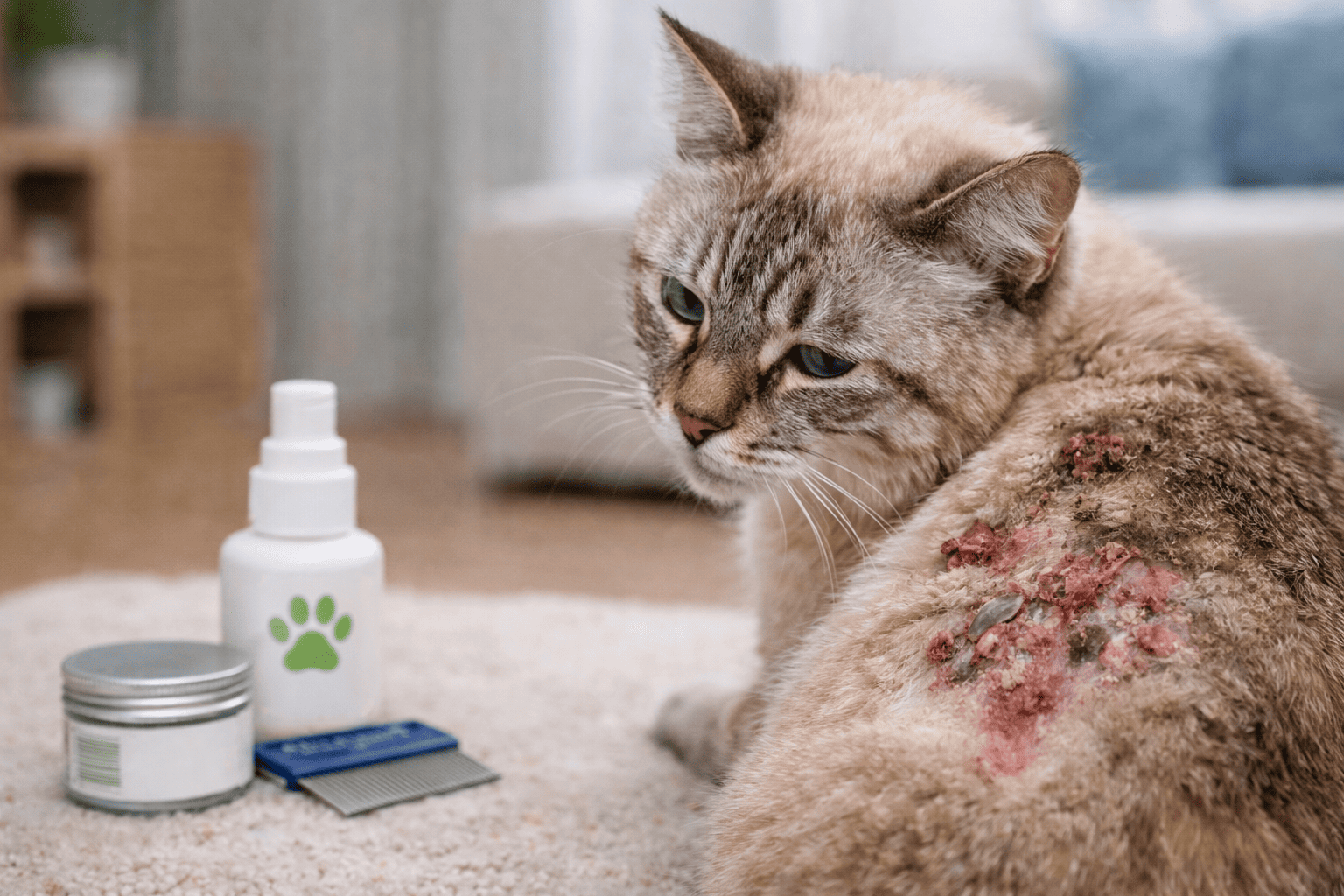 Gatto con croste sulla pelle: cause e cosa fare