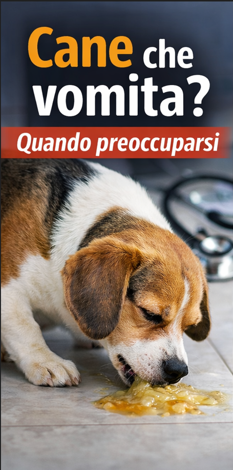 cane che vomita sul pavimento sintomo di problemi gastrointestinali nel cane