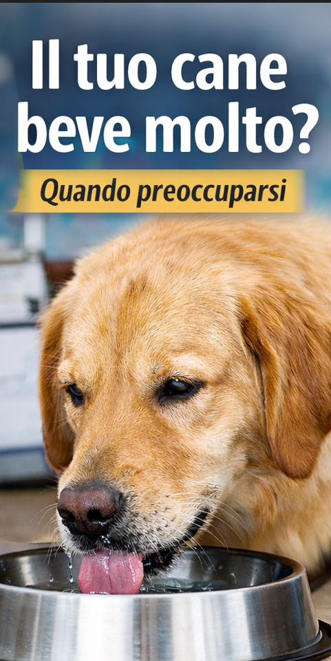 cane che beve molta acqua possibile sintomo di polidipsia nel cane