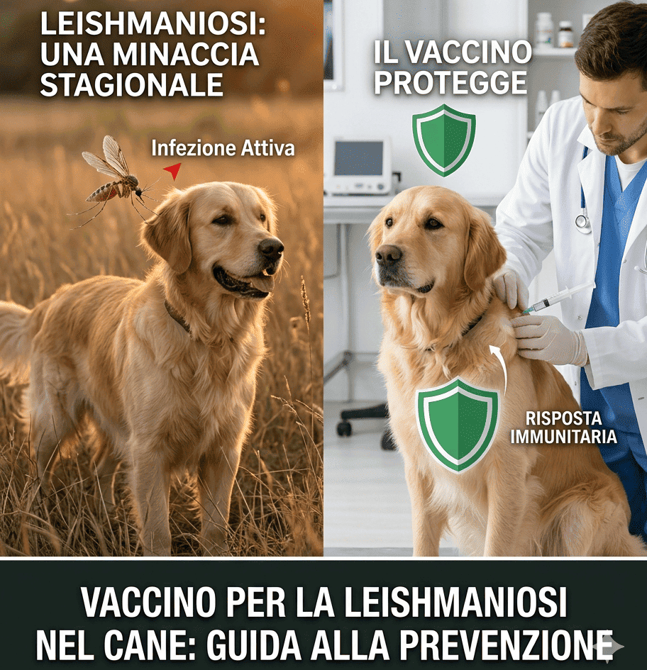 Vaccinazione contro la leishmaniosi nel cane durante visita veterinaria a domicilio a Milano