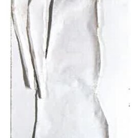 Il custode a sinistra (2003) Carta e stucco su tela, 300x80 cm