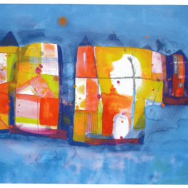 Night in Saint Blue, 2006 water color on paper, 56x76 cm