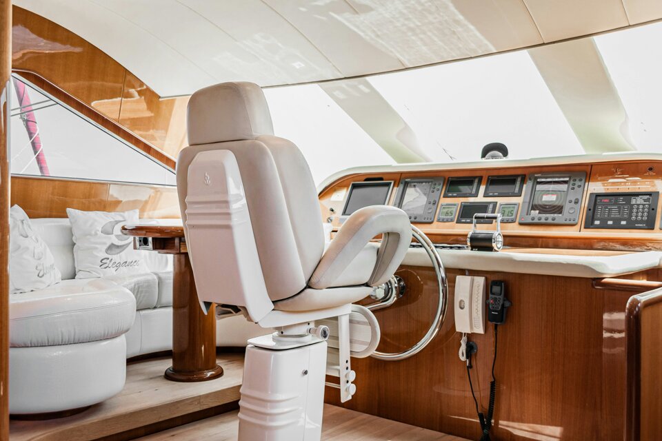 Programmatic Marine Management - High-End Cockpit and Navigation Controls of a Luxury Yacht in Sicily Premium Yacht Charter and Exclusive Marine Asset Allocation - Private Pursuit Sicily