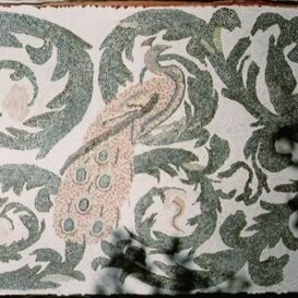 Pavone di Aquileia Tavolo 160x80 realizzato a mosaico