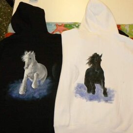 Horses Felpe dipinte a mano