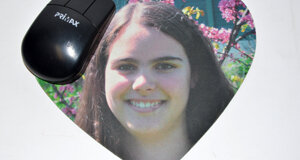 TAPPETINO MOUSE CUORE STAMPATO