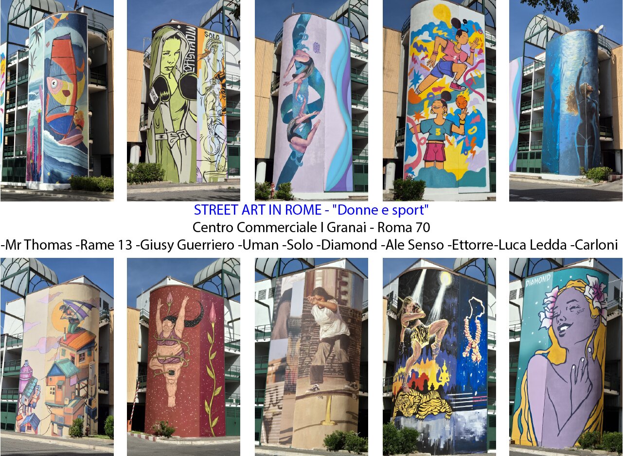 Street Art in Rome - -Mr Thomas-Rame 13-Giusy Guerriero-Uman-Solo-Diamond-Ale Senso-Ettorre-Luca Ledda-Carloni