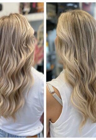 natural balayage , biondo freddo