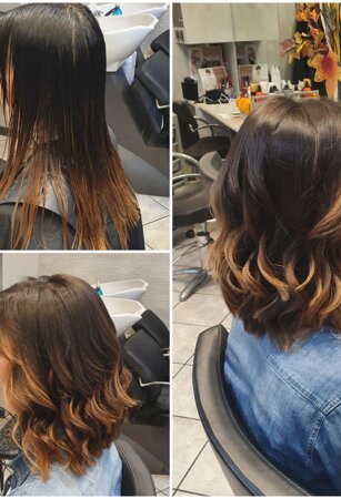 TAGLIO CASCHETTO BOB CUT PRIMA E DOPO TAGLIO CASCHETTO E LEGGERO SHATUSH TONO SU TONO