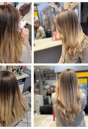 prima e dopo balayage freddo