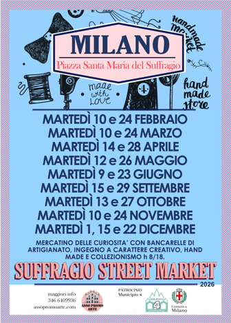 locandina piazza santa maria del suffragio street market mercatino milano mercatiniecuriosita assopromoarte 2026 locandina piazza santa maria del suffragio street market mercatino milano mercatiniecuriosita assopromoarte 2026