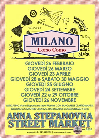 locandina mercatino anna stepanovna corso como milano assopromoarte mercatiniecuriosita 2026