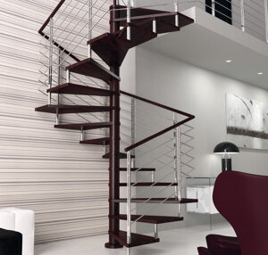 Scala a chiocciola pianta quadra in legno