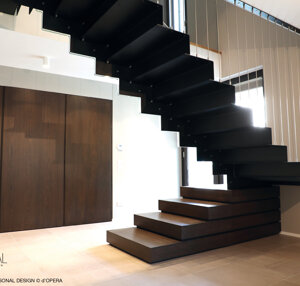 SCALA A NASTRO IN METALLO NERO