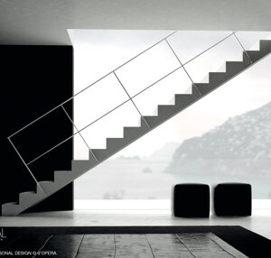 Scala con ringhiera minimale