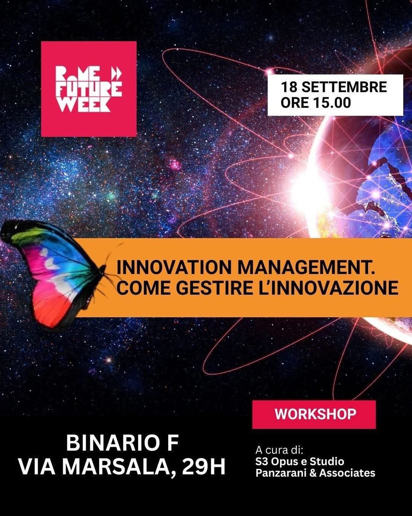 Rome Future Week 2025 "Innovation management" - 13/09/2025