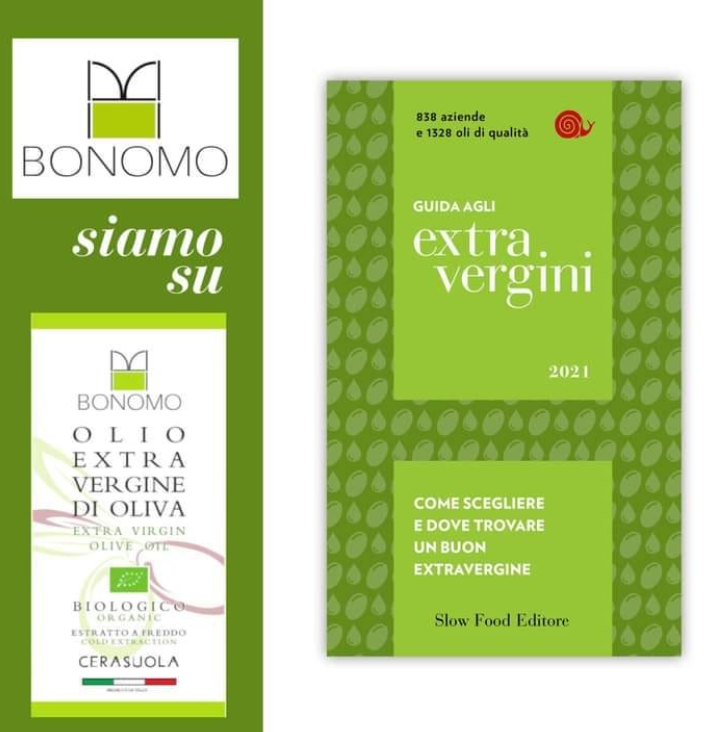 Copy of Il nostro Olio Extra Vergine di Oliva Bio Cerasuola è sulla Guida agli Extravergini 2023 di Slow Food.