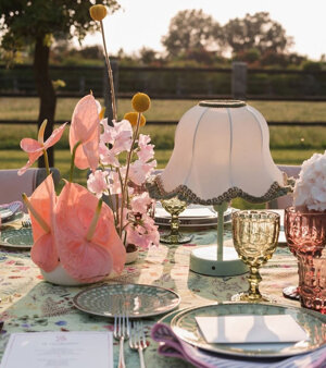 Dettaglio mise en place lampade ricaricabili Chica