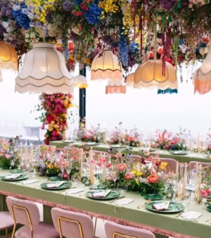 Gruppo di paralumi sospesi vintage ricaricabili a noleggio per evento