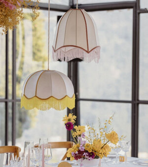 Lampadario sospeso vintage ricaricabile a noleggio per allestimento matrimonio