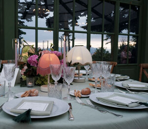 Mise en place con lampade ricaricabili Chica