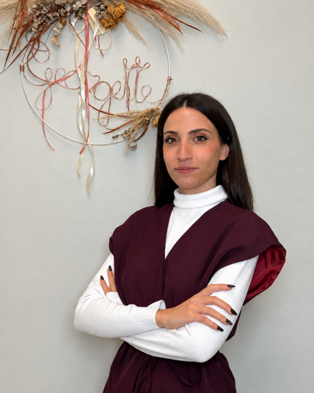 ritratto elegante con ghirlanda georgette
