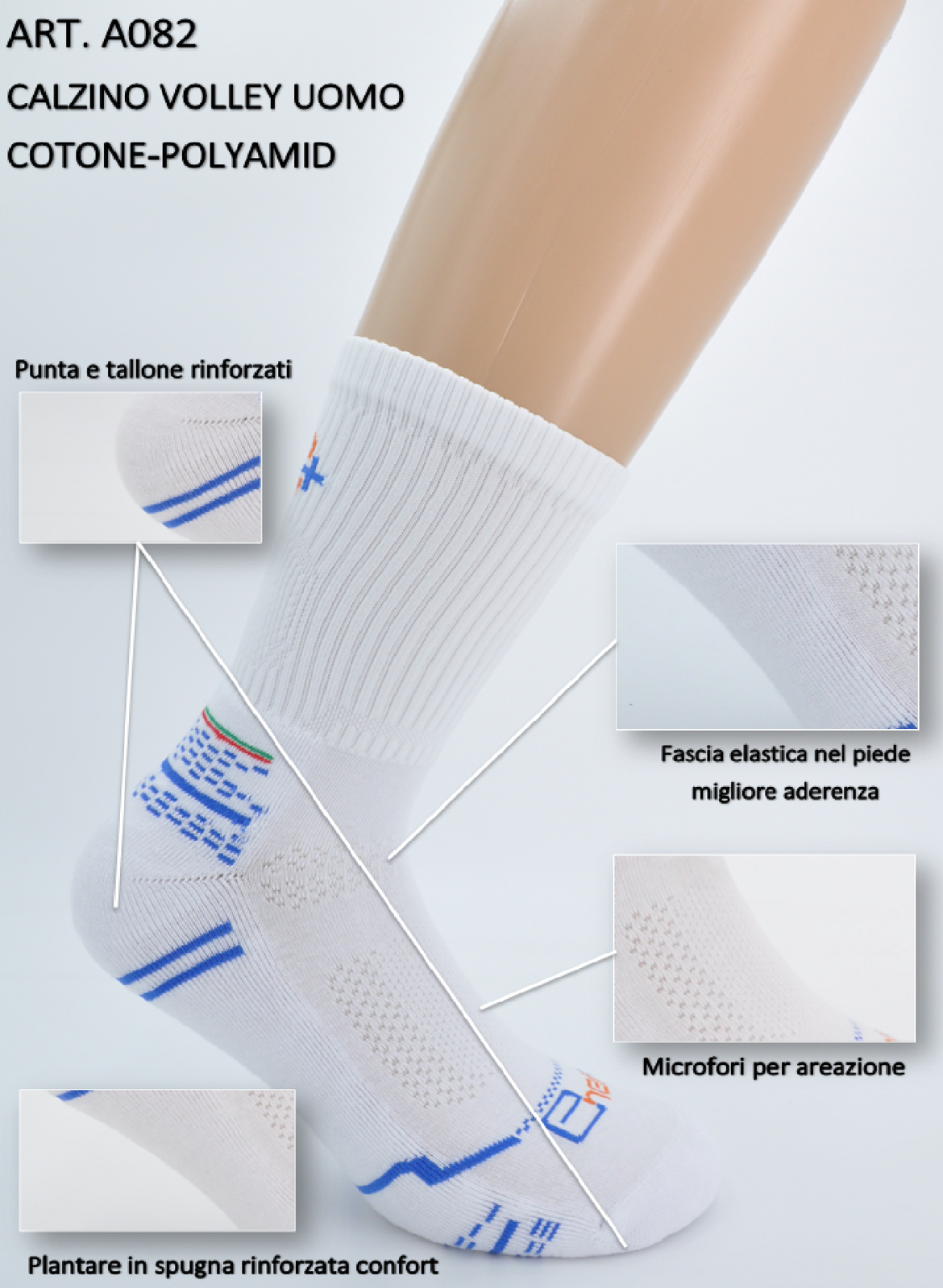Calzino Volley Cotone/Polyamide