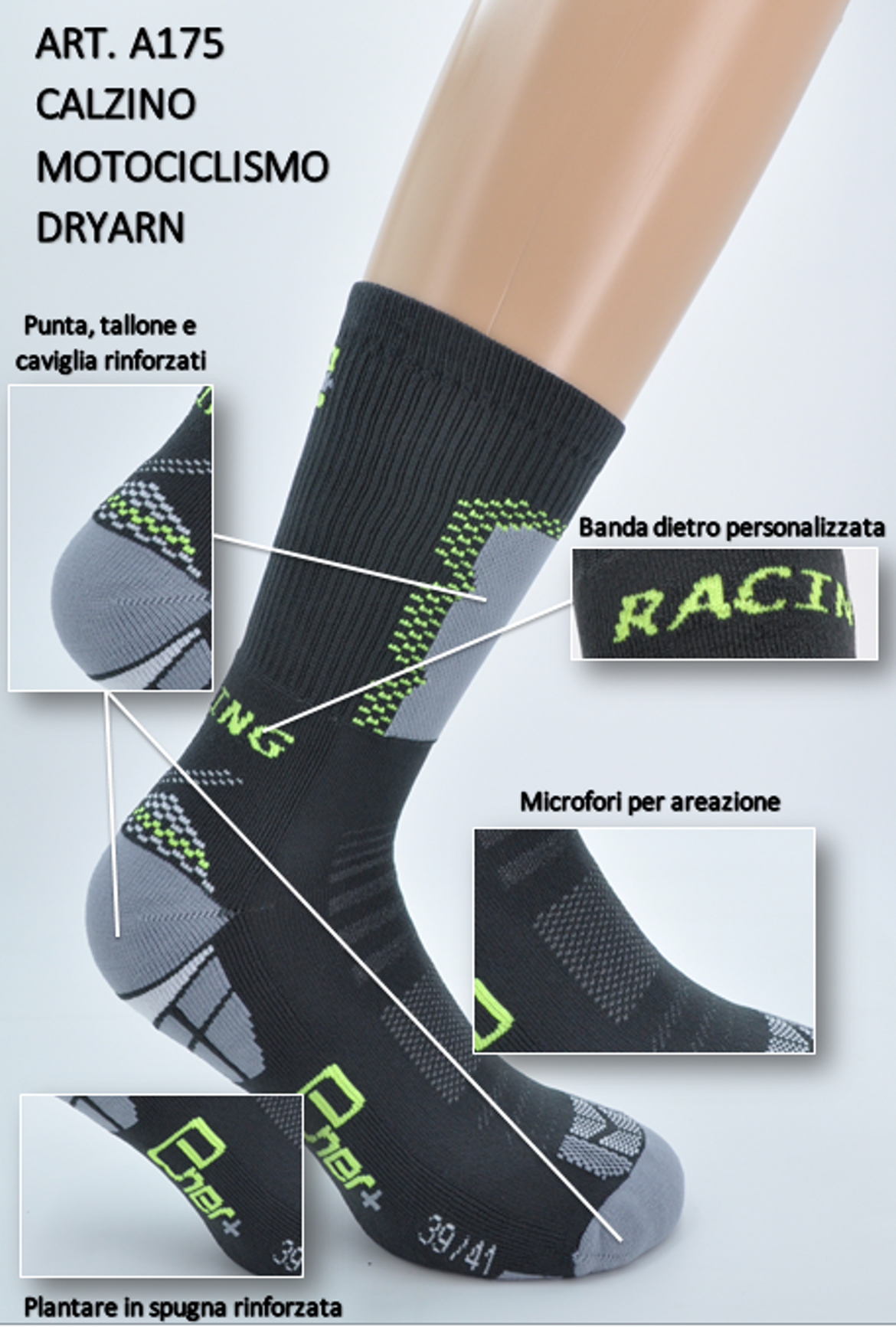 Calzino Motociclismo medio Dryarn