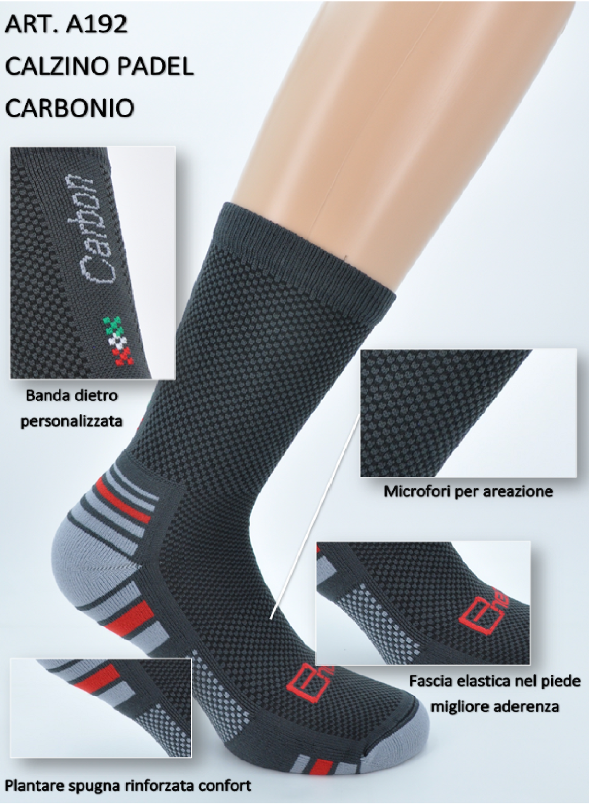 Calzino Padel Carbonio