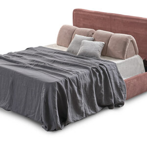 DISPONIBILE IN TESSUTO E/O IN PELLE, VERSIONE CON CONTENITORE, CON LETTO, ANGOLARE.