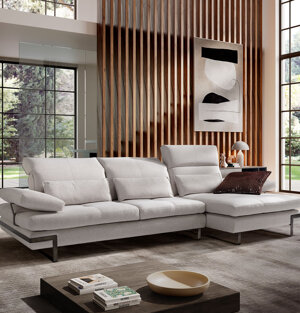 DISPONIBILE IN VERSIONE TESSUTO E/O PELLE DIVANO LINEARE E COMPONIBILE