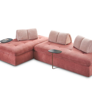 DISPONIBILE IN TESSUTO E/O IN PELLE, VERSIONE CON CONTENITORE, CON LETTO, ANGOLARE.