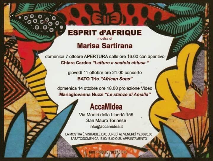 Mostra della pittrice "Marisa Sartirana" - ESPRIT d'AFRIQUE Mostra della pittrice "Marisa Sartirana" - ESPRIT d'AFRIQUE