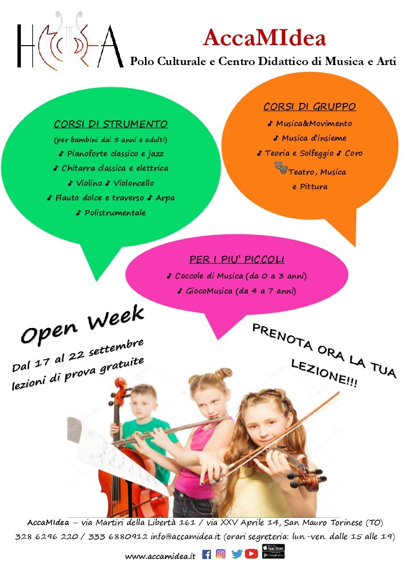 OPEN WEEK !! - dal 17 al 22 Settembre