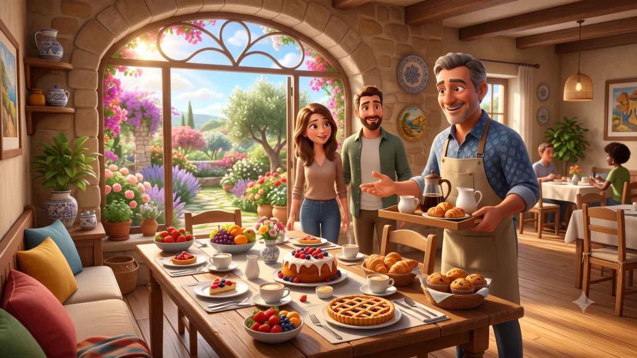 Colazione fatta in casa con torte artigianali e accoglienza ospiti in una luminosa guest house B&amp;B