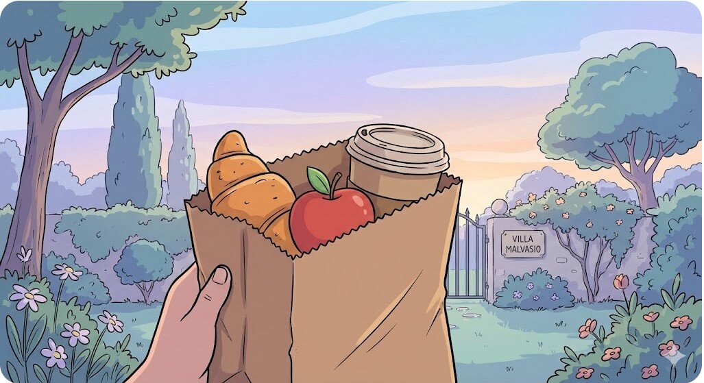 colazione-al-sacco-traghetto-presto-villa-malvasio-sassari.jpeg Colazione al sacco (Breakfast Bag) pronta per chi parte presto col traghetto da Villa Malvasio.