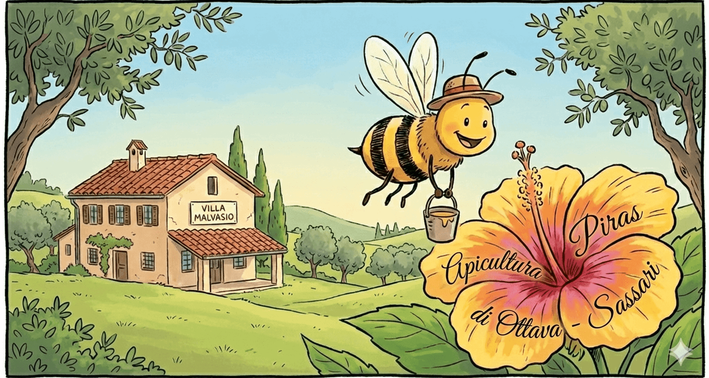 Colazione Villa Malvasio con miele sardo Km 0 di Ottava Apicoltura Piras.