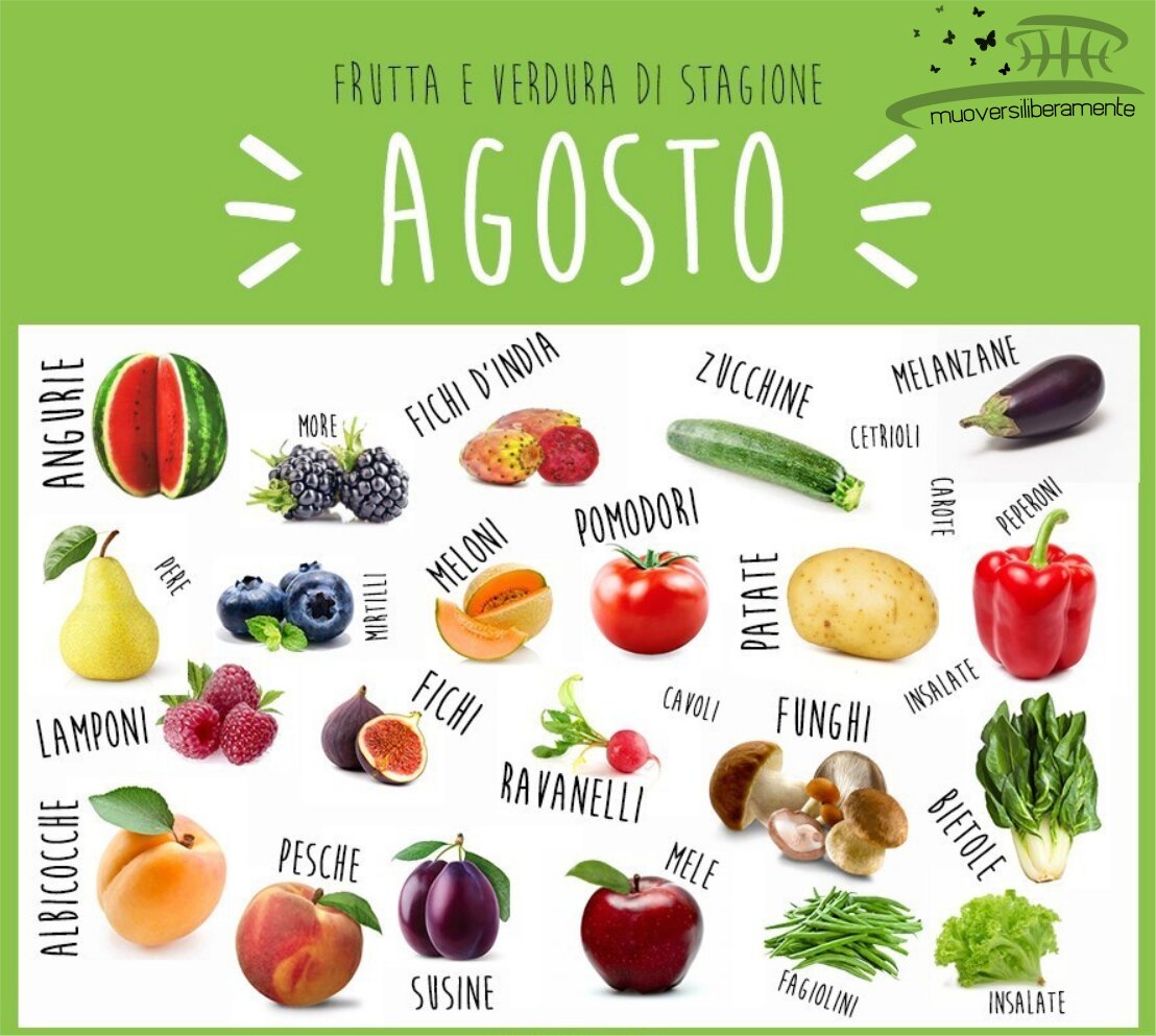 Frutta e verdura di stagione: cosa comprare in Agosto