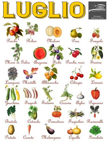 Frutta e verdura di stagione: cosa comprare a Luglio
